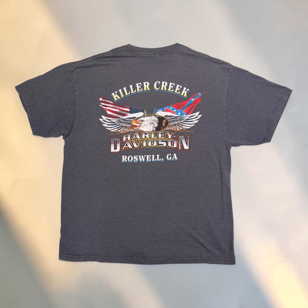 Harley Davidson T-Shirt Killer Creek Roswell GA Gray XL Biker Aesthetic